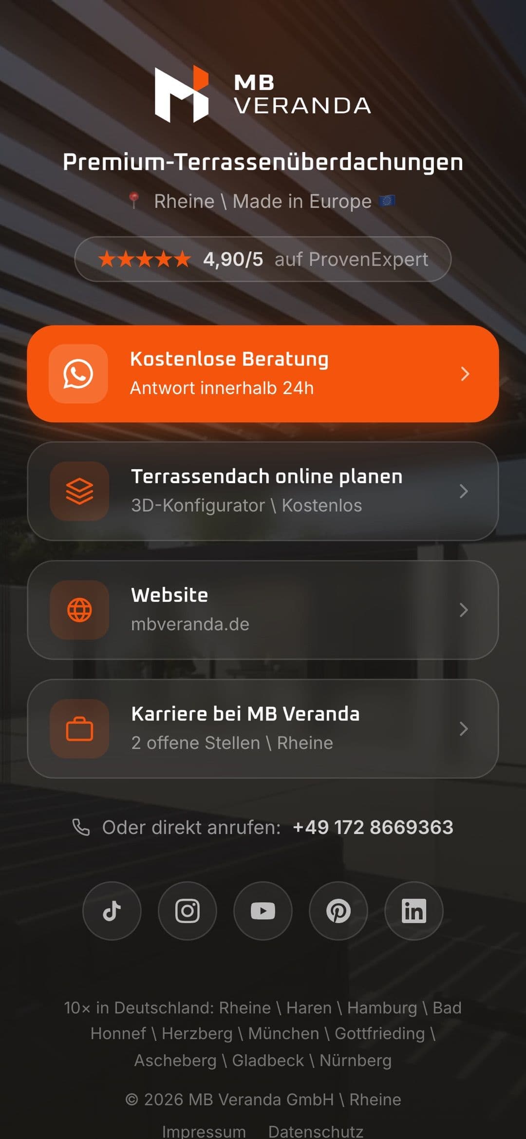 Link-in-Bio — MB Veranda GmbH